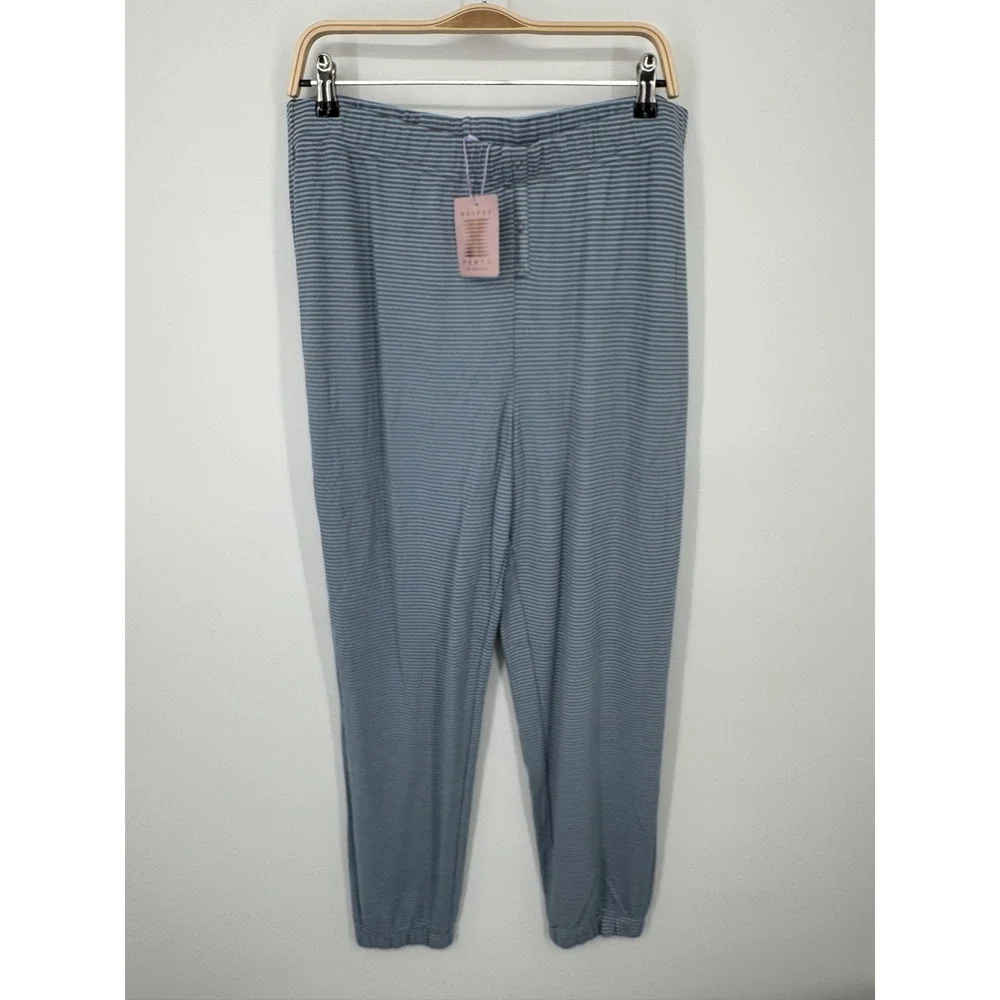 NWT Savage X Fenty Midnight Cruise‎ Sleep Pants Women's XL Blue Striped Comfort